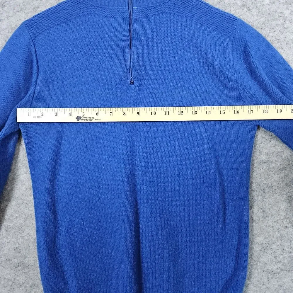 Bonnie Lane House of Morrison Vintage Women's Sweater Size PM Blue Knit 1/4 Zip‎